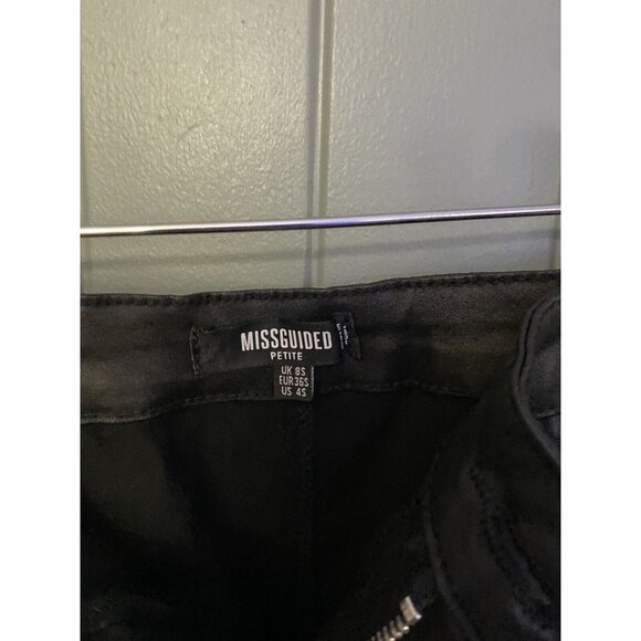 MISSGUIDED Faux Leather Biker Skinny Pants Trousers Black US 4S UK 8S - Picture 11 of 12